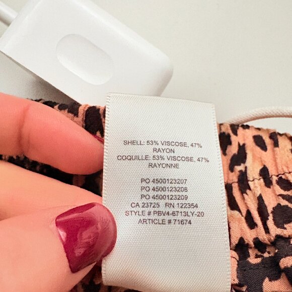 Aritzia Wilfred High Rise Faun Wide Leg Leopard Print Pants Size Medium - Picture 8 of 8